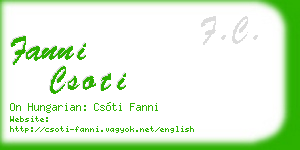 fanni csoti business card