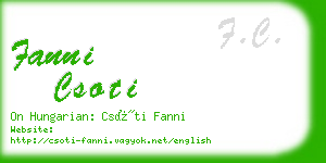 fanni csoti business card